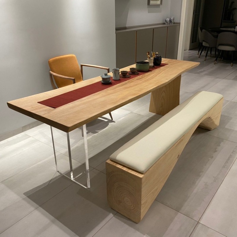 Office Furniture And Desks - Nordischer Massivholz-Acryl-Schwebetisch, moderner, einfacher Schreibtisch für