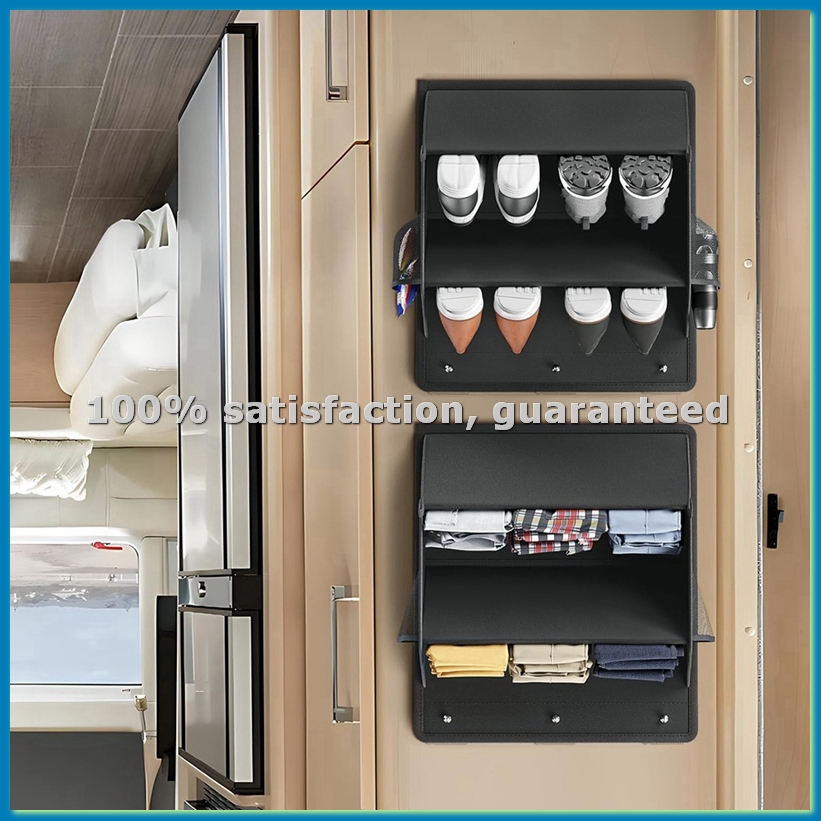Wall Organizer Pocket - 2er-Pack Wohnmobil-Schuhaufbewahrung mit Klebeband, Über-der-Tür-Schuhregal, Wandhängender