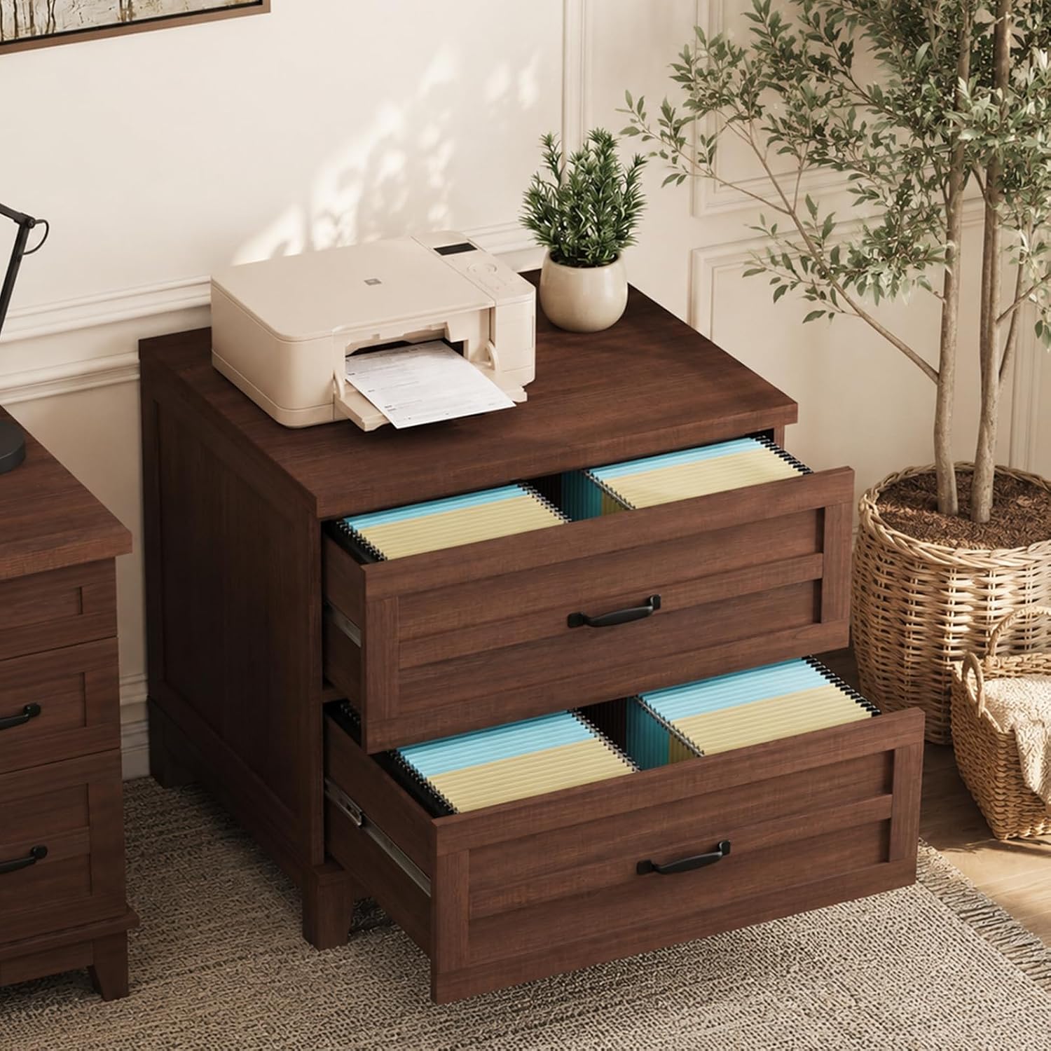 File Cabinet Lateral - Garvee 2-Schubladen-Aktenschrank im Farmhouse-Stil mit tiefen