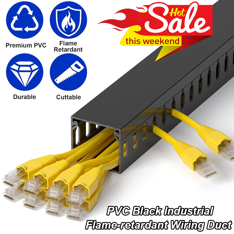 Cable Tray Under Desk - Industrieller, flammhemmender PVC-Verdrahtungskanal, schwarzes Kabelmanagement-Tablett, Schreibtisch-Draht-Organizer
