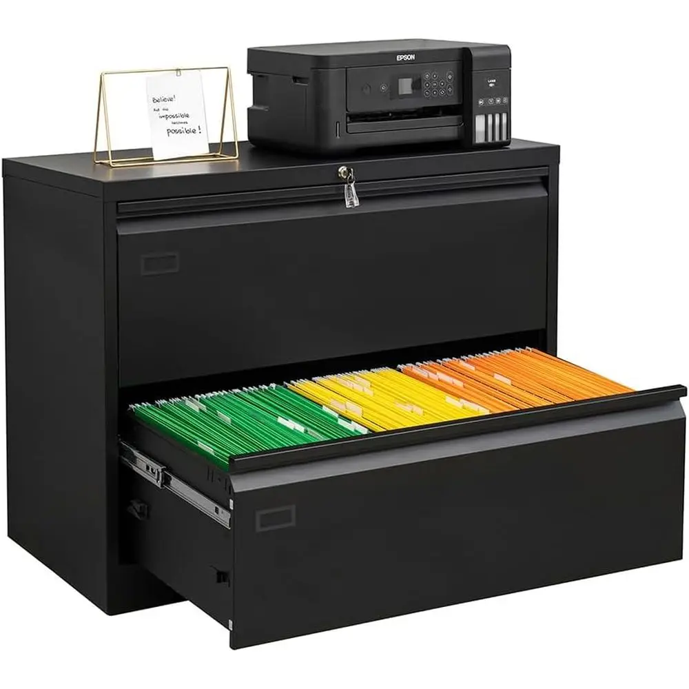 File Cabinet Lateral - Lateraler Aktenschrank mit Schloss, großer Metallschrank,