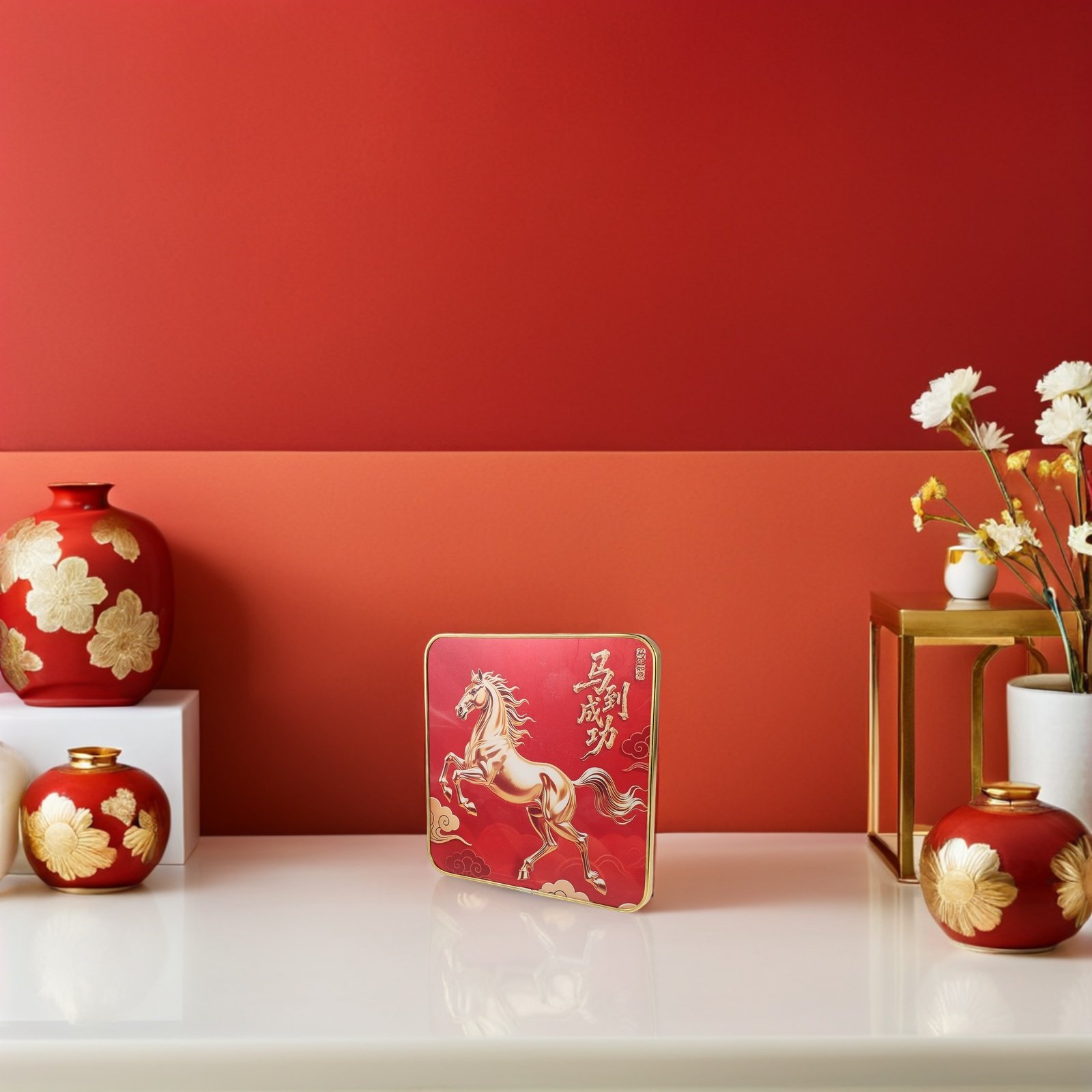 Office Furniture Home - 2026 Chinesisches Neujahr Pferd Kunstwerk Gerahmte