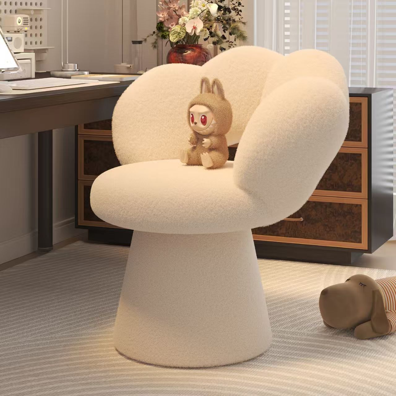 Office Furniture And Desks - Ergonomischer Home-Office-Schreibtischstuhl mit Lordosenstütze, weiche Rückenlehne