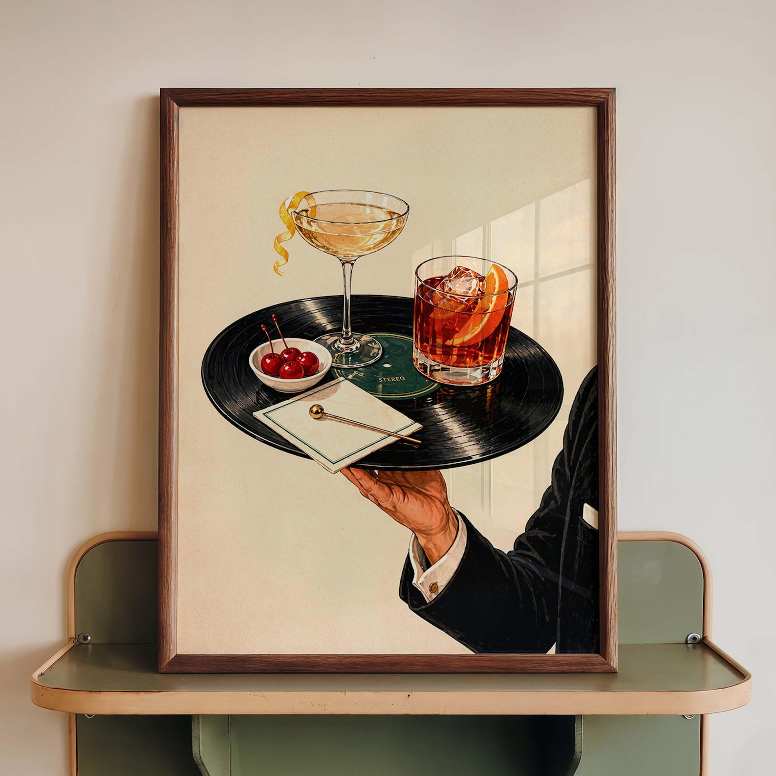 Vintage Schallplatten-Cocktail – Office Furniture Home Bewertung und Preis