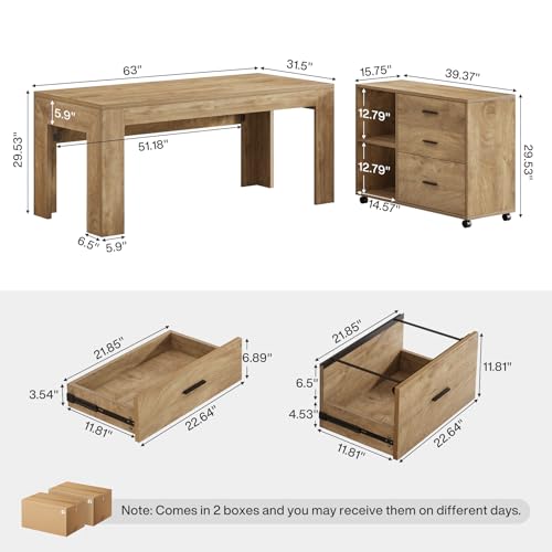 63 Zoll L-förmiger Schreibtisc – File Cabinet Lateral Bewertung und Preis