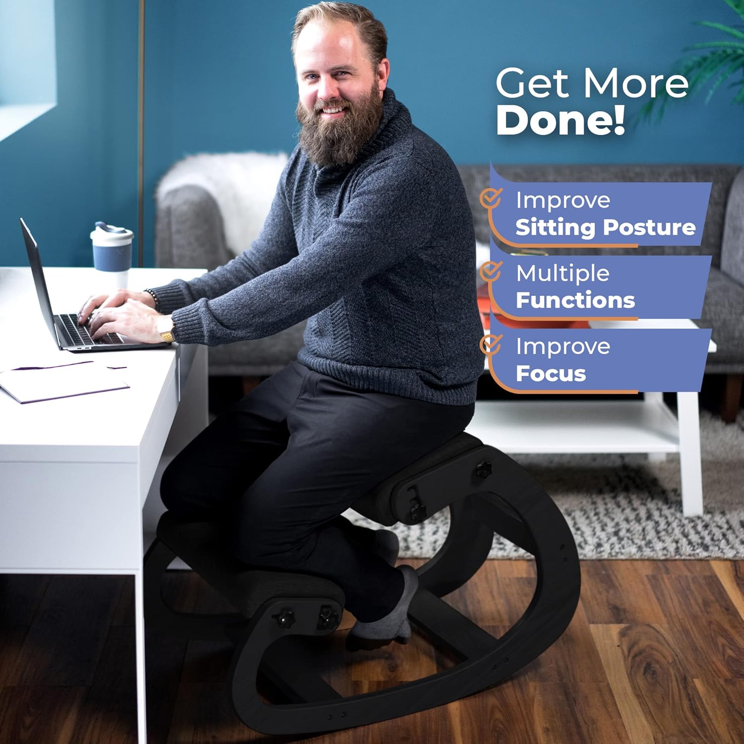 Ergonomischer Holz-Kniestuhl V – Office Furniture And Desks Bewertung und Preis