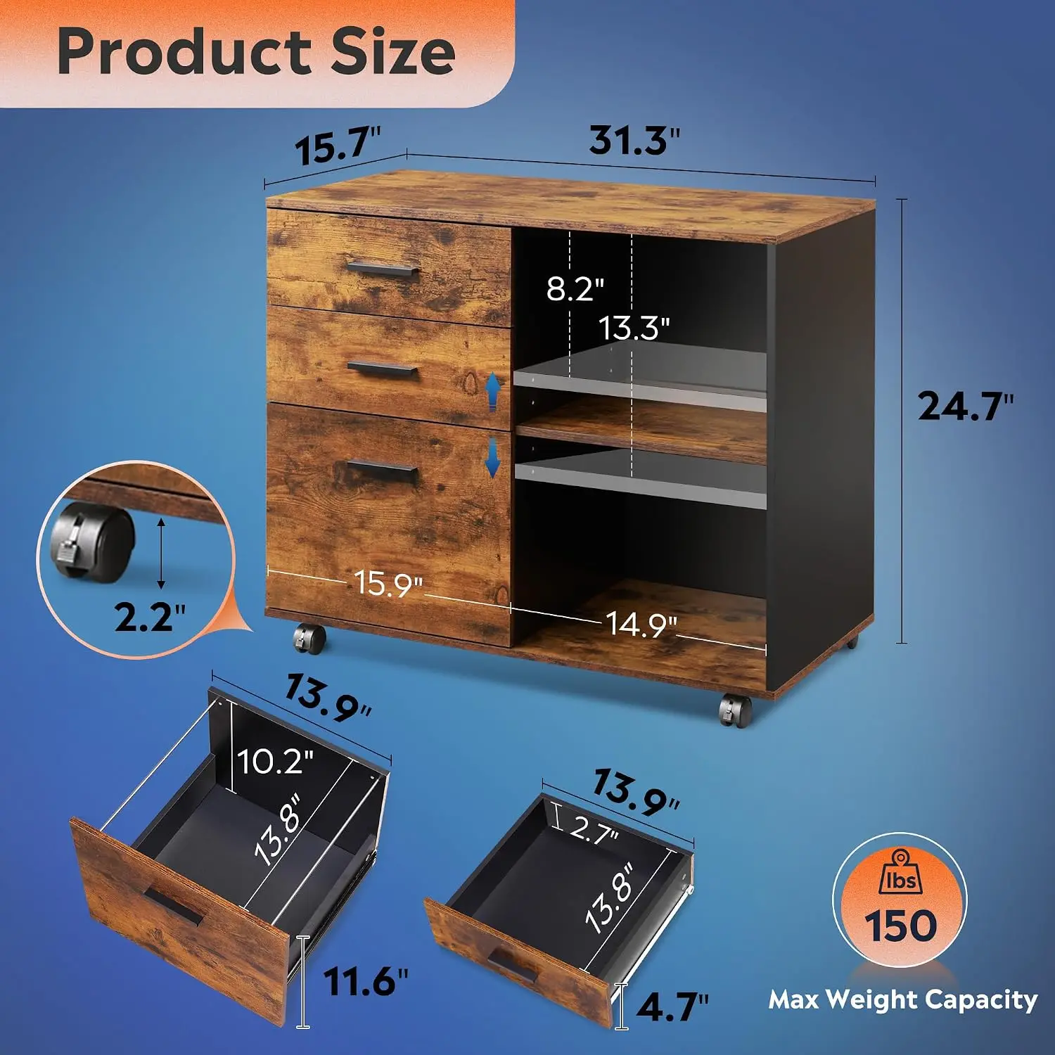 3-Schubladen-Mobiler Aktenschr – File Cabinet Lateral Bewertung und Preis