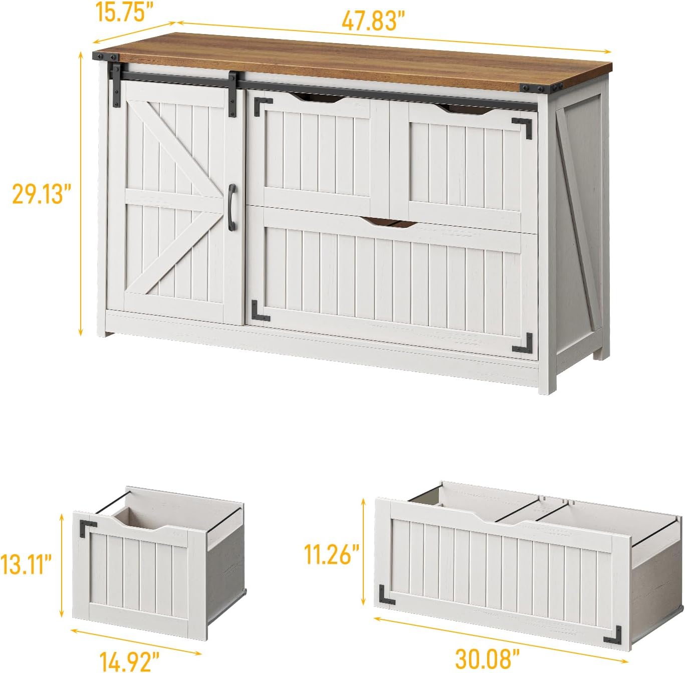 Off-White 47,8 Zoll Farmhouse- – File Cabinet Lateral Bewertung und Preis