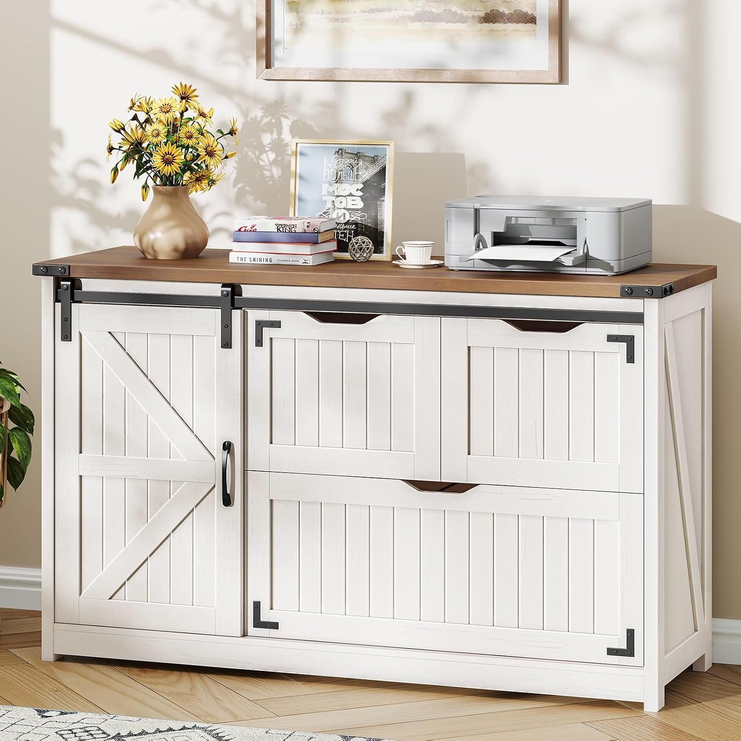 Off-White 47,8 Zoll Farmhouse- – File Cabinet Lateral Bewertung und Preis