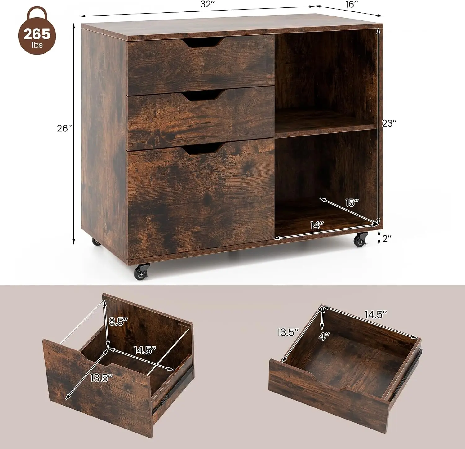 3-Schubladen-Aktenschrank, mob – File Cabinet Lateral Bewertung und Preis