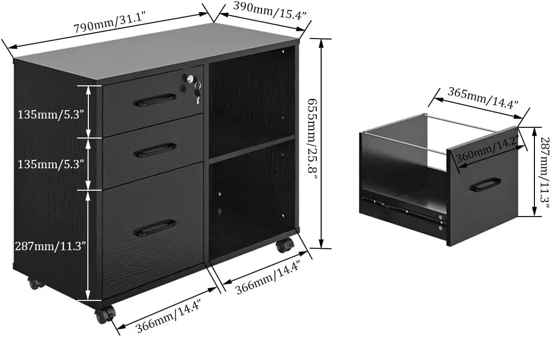 3-Schubladen-Büro-Aktenschrank – File Cabinet Lateral Bewertung und Preis