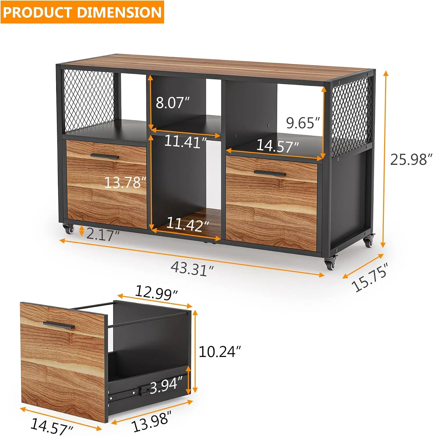 2-Schubladen-Holz-Aktenschrank – File Cabinet Lateral Bewertung und Preis